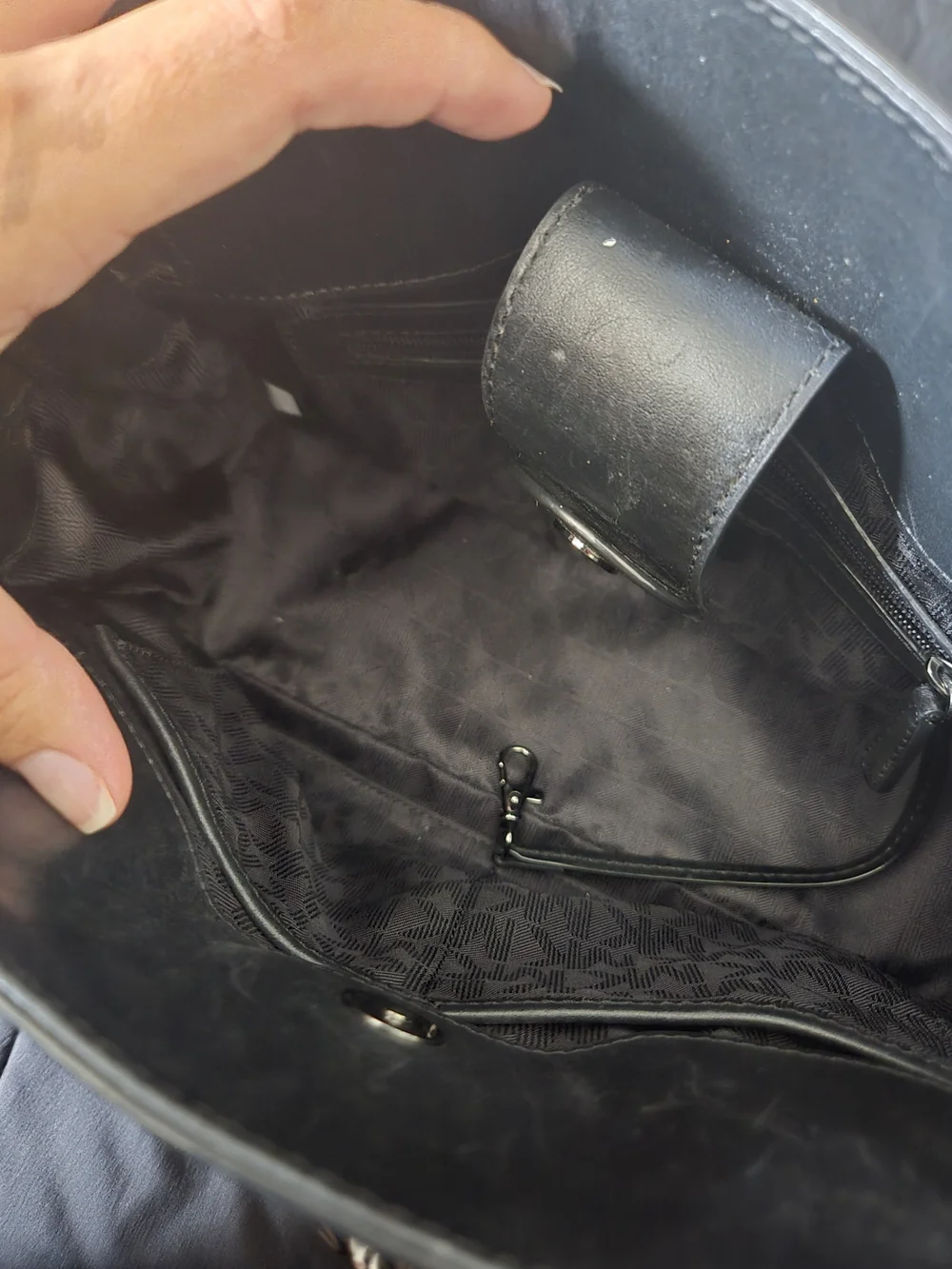 Michael Kors Quilted Black Leather Satchel with Chain Strap